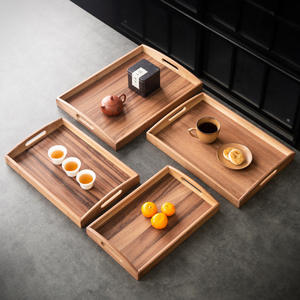 Bandeja de Servicio de Desayuno de Madera de Bambú Personalizable, Grande, Mediana, Pequeña y Mini, con Asas para Comida, Cena, Otomana, Bandeja de Café - Product Image 1