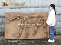 Décoration murale en panneau de fibres de verre (FRP) sur le thème de l'ère glaciaire, représentant un mamouth fossile préhistorique, de la marque MY Dino.