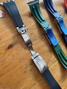 FKMゴムシリコーン時計バンドApple Watch 44 45mm 20mm 22mm 24mmウルトラストラップ折りたたみ留め金ブレスレット時計バンド用ロレックス - Product Image 4