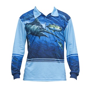 Concevez votre propre chemise de pêche à manches longues en polyester avec boutons magnétiques pour hommes et femmes - Product Image 1