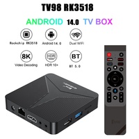 Venta al por mayor 2026 Rockchip RK3518 8K Streaming IPTV STB Reproductor Multimedia de Internet OTT Quad Core Smart Premium Android 14 Decodificador de TV Superior