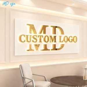 Custom Gold Mirror Finish 3d Letter <strong>Sign</strong> Indoor Beauty Salon 3d logo <strong>Light</strong> <strong>Sign</strong> for Store <strong>Sign</strong> Board Outdoor Signage - Product Image 2