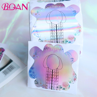 BQAN Nouveau Lot de 500 Formes à Ongles en Aluminium Réutilisables à Motif Léopard, Étiquette Privée, Double Forme pour Nail Art