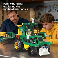 Jouet de construction 5-en-1 transformable : Camion, Moissonneuse-batteuse, Cultivateur, Tracteur, Robot - Briques éducatives programmables en plastique ABS - Cadeau pour enfants