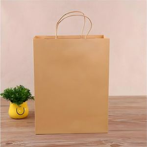 Sacs d'emballage en papier kraft écologiques personnalisés, brun, pour cadeaux, avec votre propre logo, sac en kraft avec estampage à chaud - Product Image 2