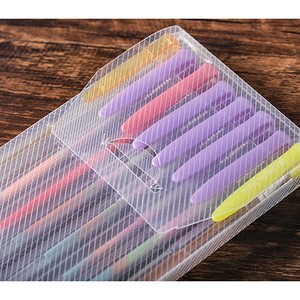 Handmade rõ ràng <span class=keywords><strong>PP</strong></span> đường chéo trung tính bút bao bì hộp bán trong suốt nhựa văn phòng phẩm lưu trữ <span class=keywords><strong>container</strong></span> - Product Image 4