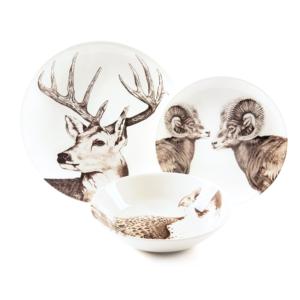 Juego de Vajilla Excelsa de 3 Piezas, Faune & Flore, Cerámica Marrón, 27x2.5x27 cm - Product Image 2