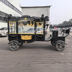 Customized Color Electric Horse-drawn Hearse Funeral Carriage Cart with Q235B Steel <b>Frame</b> High Quality Zhenda Brand for Sale - Product Image 3