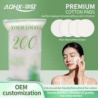 Tampons démaquillants en coton biologique 180 g/m² de qualité supérieure avec logo personnalisé, pour le nettoyage du visage, jetables, pour salons de beauté