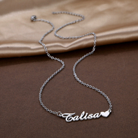 Vente en Gros de Bijoux Lettre Pendentif en Argent Personnalisé en Acier Inoxydable Collier de Plaque de Nom en Or Personnalisé