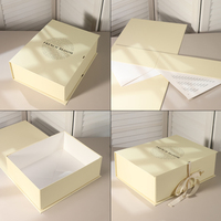 Boîte rigide pliable en forme de livre pour bijoux et perruques, emballage de vêtements unique avec ruban et boîtes en papier