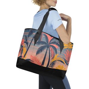 Sac isotherme portable personnalisé avec imprimé Hawaï, sac à lunch isolé avec poignées pour femmes, vente en gros - Product Image 4