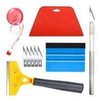 DS5772 Kit d'outils d'applicateur d'enveloppes en vinyle Film teinté pour fenêtre Outils d'emballage de voiture Grattoir en plastique Kit d'emballage en vinyle Raclettes en feutre