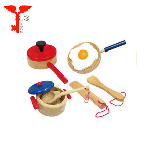 En gros En <span class=keywords><strong>Bois</strong></span> Pour Enfants D'âge Préscolaire Jouets Cuisson <span class=keywords><strong>Casserole</strong></span> Ensemble - Product Image 1