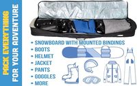 Sac de ski personnalisé RIDE WIND - Sac de voyage rembourré pour les voyages en avion, transportant l'équipement de ski, y compris les bottes, les lunettes, tailles personnalisées, nylon, polyester