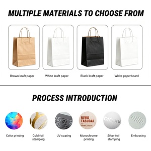 Elegante Borsa Tote 21*11*27cm con Logo Personalizzato Stampato su Sacchetti di Carta Kraft con Manico - Product Image 4