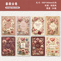 24 feuilles/paquet de papier décoratif Série Secret Floral, décorations de fond pour journal floral légèrement vintage