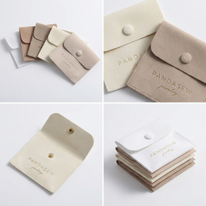 Bolsa de Embalaje para Joyería y Collares, de Microfibra de Lujo, Personalizada con Impresión OEM, Portátil, Tipo Sobre, Dorada, Venta al Por Mayor - Product Image 6