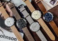 Jam Tangan Kronograf Mekanik Gaya Bauhaus Jerman Bahan Baja Tahan Karat Vintage Sederhana
