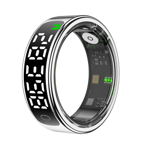 Bague connectée en acier inoxydable, tracker d'activité avec écran LED, moniteur de fréquence cardiaque et d'oxygène sanguin, suivi du sommeil et de l'activité, contrôle par application, IP68 - Product Image 3