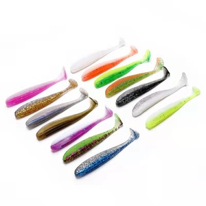 Byloo 80mm 3.5g paddle tail soft plastic fishing lure soft fishing lure tr 0.2g 30mm t-tail fishing soft lure pink in color
