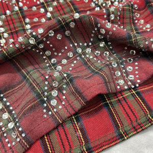 Vintage acide lavage Plaid hommes boutonné surdimensionné T-Shirt Logo personnalisé Streetwear flanelle strass hommes chemises à manches longues - Product Image 6