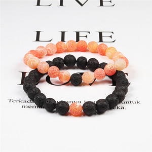 Set di 2 Bracciali con Pietre Naturali di Lava e Occhio di Tigre per Coppie a Distanza, Gioielli Reiki Yoga per Uomo e Donna - Product Image 4