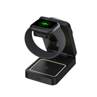 Nouvel Arrivage Transfrontalier Chargeur Sans Fil Magnétique Pliable 3-en-1 15W à Charge Rapide Support Téléphone Portable Multifonction