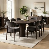 Chaise de salle à manger en cuir végétalien, faible MOQ, OEM/ODM, siège rembourré de luxe, chaises de mobilier de salle à manger pour grossistes/distributeurs