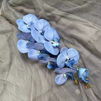 Meistverkaufte Handgefertigte 9-Köpfige Plastik-Orchideen mit Echtem Aussehen Künstliche Blumen für Heimdekoration Chinesisches Neujahr Weihnachten