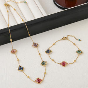 Moda Boho turmalina africano turquesa rojo Aventurina apatita flor hecha a mano bohemio cuentas collar fiesta - Product Image 2