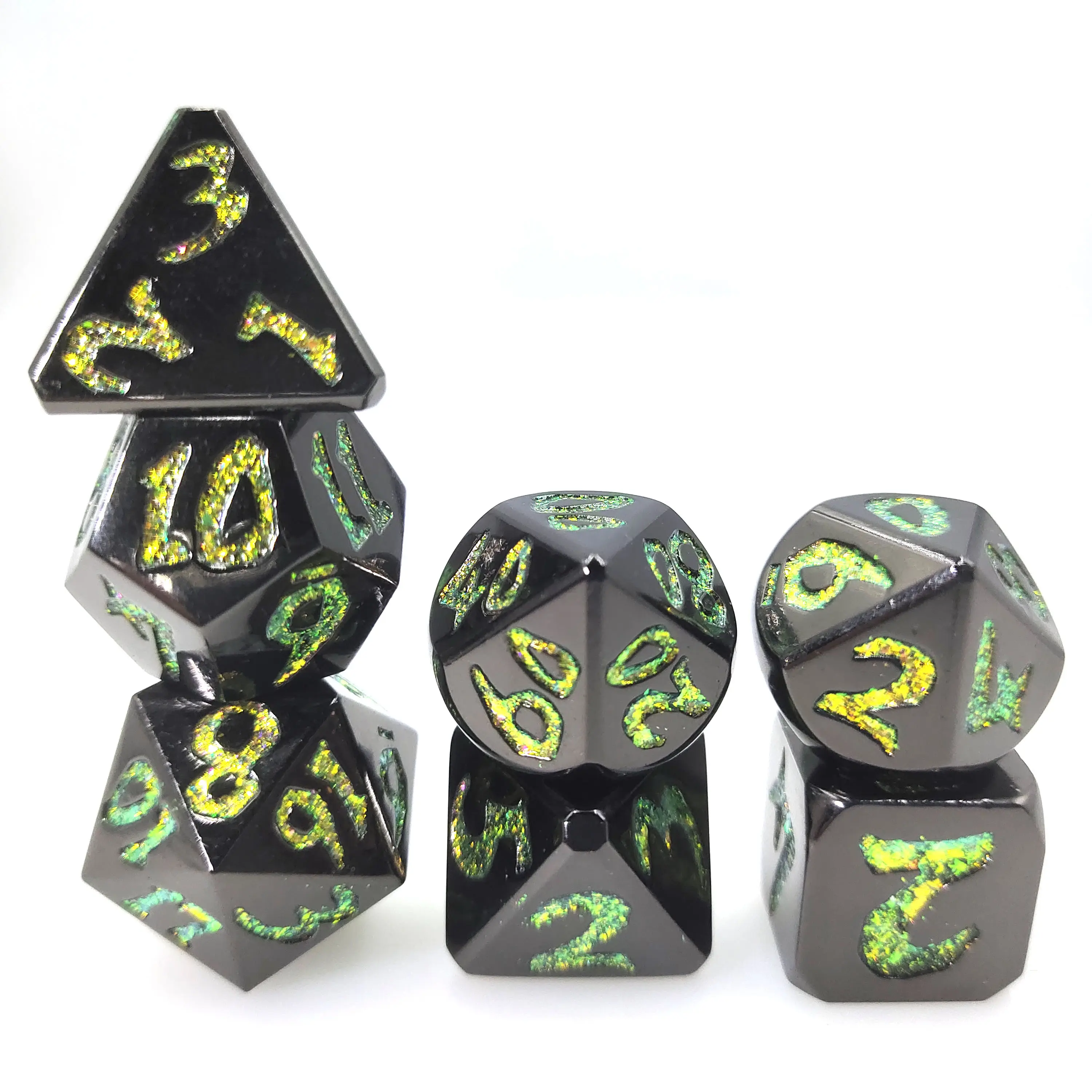 7 RPG Polyhedral Dice Set D&d Custom Color Number D20 Dnd Dungeons And Dragons Metal Dice