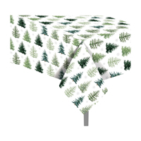 Nappe de table pour fête de Noël Huancai, motif sapin, imperméable, en plastique, jetable, pour fournitures de fête de Noël