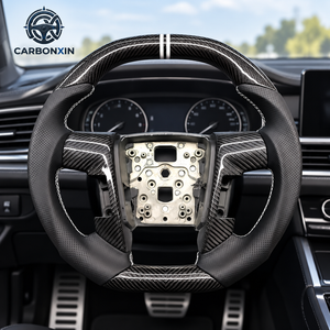 Volant de course en cuir perforé avec revêtement en fibre de carbone Hydro-Dip pour Ford F150 Raptor 2009 2010 2011 2012 2013 2014 - Product Image 3