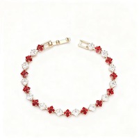 Bracelet de tennis arc-en-ciel étanche XF, élégant, en cuivre plaqué or, bijou de poignet empilable, accessoire de mode pour femme