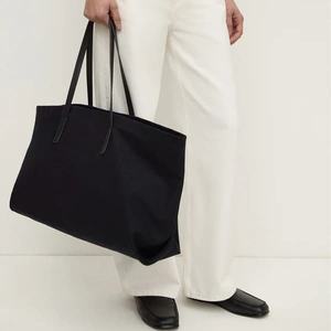Custom Logo Large Capacity Black Canvas <b>Tote</b> Bag Heavy Duty Cotton Shopping Bag Eco Friendly Travel Bag Use - Product Image 3
