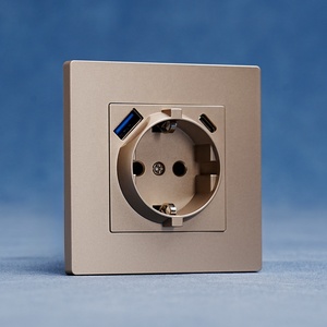 Bán buôn Chất lượng cao Đức tường ổ cắm với hai USB loại A + C ổ cắm tùy chỉnh màu sắc đầy đủ thông số kỹ thuật - Product Image 6