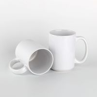 Tasses à café en céramique en porcelaine, 15 Oz, moderne en blanc, Logo de Sublimation imprimé, prix unis, tasses sur mesure