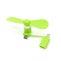 Mini ventilateur USB Type C 2-en-1 pour téléphone portable, logo personnalisé, cadeaux portables en plastique pour iPhone et Android