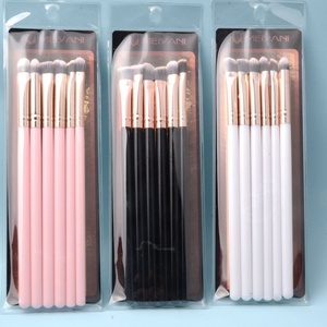 ชุดแปรงแต่งตาสำหรับวีแกน ขนแปรงสังเคราะห์นุ่ม ด้ามจับสีดำขาว รับผลิตแบรนด์ส่วนตัว ชุดแปรงแต่งหน้าสำหรับดวงตา - Product Image 1