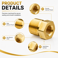 Adaptateur hexagonal mâle-femelle en laiton, raccord réducteur fileté 6 mm, connecteur fileté interne/externe pour systèmes de plomberie air/eau/gaz
