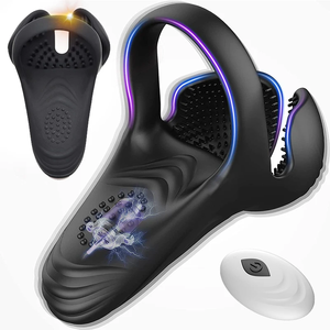 Anéis Penianos Vibratórios com Controle Remoto para Atraso na Ejaculação, Estimulador de Testículos, Anéis Vibratórios de Silicone para Homens - Product Image 1