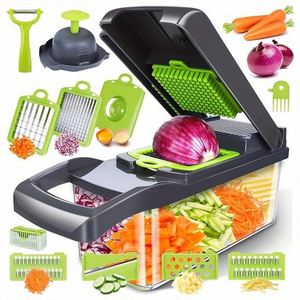 Accessoires 14-en-1 : Coupe-légumes, Appareils de cuisine, Machines à découper la viande, Trancheuse à légumes - Product Image 4
