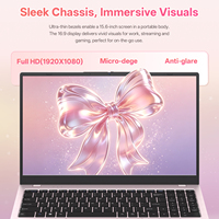 Ordinateur portable professionnel rose ultra-fin 15,6 pouces Intel Core 16 Go 512 Go SSD WiFi 6 Port Type-C pour femmes