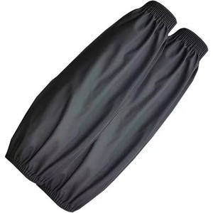 Manchons en cuir imperméables noirs avec manchette élastique étendue pour usage quotidien, protection pour hommes et femmes en cuisine - Product Image 5