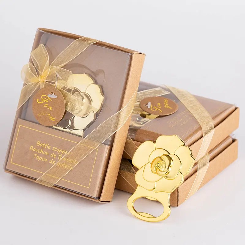 सोने गुलाब का फूल मेहमानों के लिए बीयर की बोतल सलामी बल्लेबाज शादी एहसान और उपहार शादी स्मृति चिन्ह पार्टी की आपूर्ति