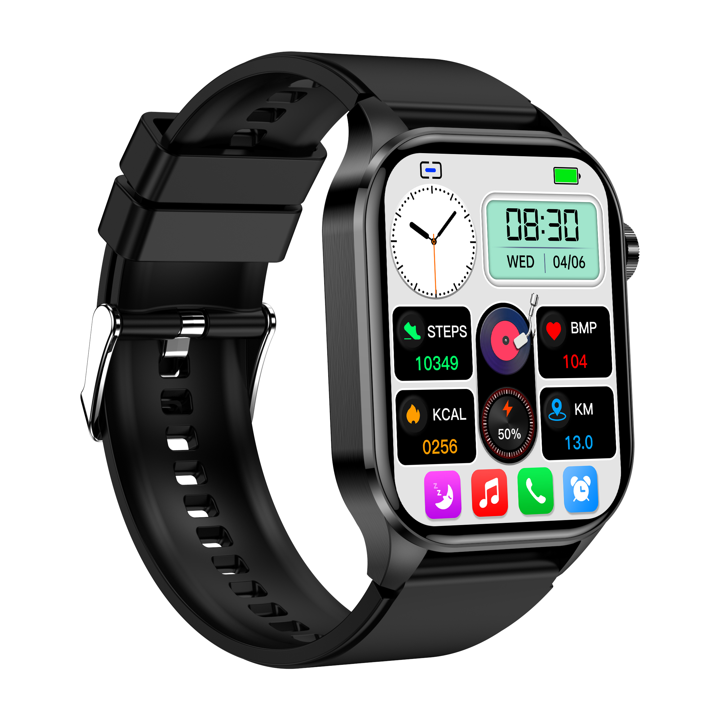 Bracelet en silicone noir