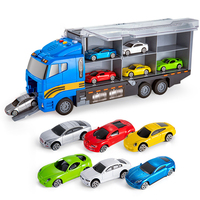 Ensemble de jouets camions de pompiers en plastique à friction, véhicule d'ingénierie multifonctionnel, voiture de transport pour jeu intérieur pour enfants de 5 à 7 ans