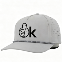 Casquettes de golf unisexe réglables en caoutchouc personnalisées avec logo, 5 panneaux, style « Dad Hat », visière perforée découpée au laser, avec corde, pour le sport, vente en gros
