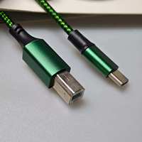 Cabo USB tipo C para impressora 0,5 m, 1 m, 1,5 m, 2 m Cabo trançado USB tipo C macho para USB 2.0 tipo B macho para impressora